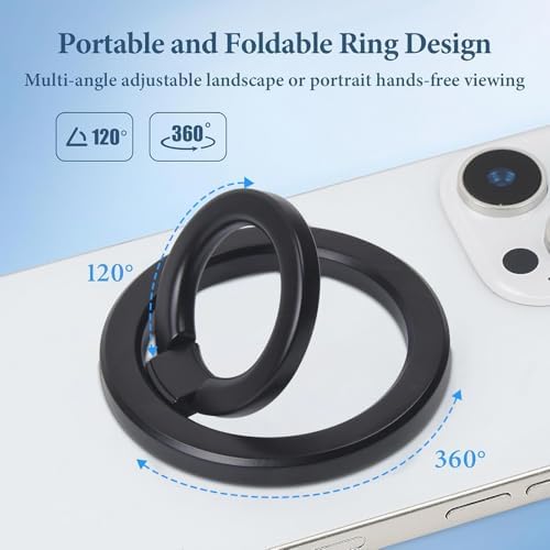 Magnetic Phone Ring for MagSafe Grip [Super Magnet] Stylish Twinkle Ring Holder Stand with, Mag Safe Accessory for iPhone 16/15/14/13 Pro Max Plus - Image 2