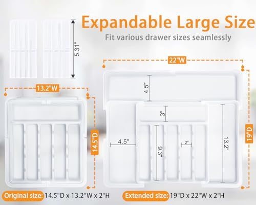 Silverware Organizer for Kitchen Drawer Expandable Utensil Drawer Organizer - Image 2