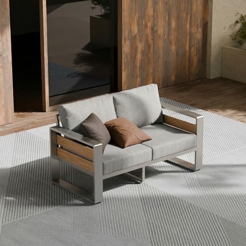 ZANDOR Aluminum Outdoor Patio Furniture-1 Pcs Loveseat,Sliver by ZANDOR%7CGoodtimesstartoutside