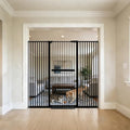 Lumizone 61.02" Extra Tall Pet Gate for Cat Dog 63.39"-67.90" Wide Black by Lumizone