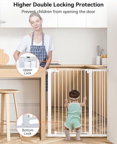 COMOMY 42" Extra Tall Baby Gate for Stairs, Fits 29.5" to 40.6" Openings - Image 6