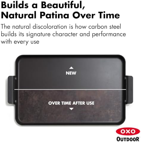 OXO Outdoor 11" x 17.5" Carbon Steel Double Burner Griddle Pan - Image 5