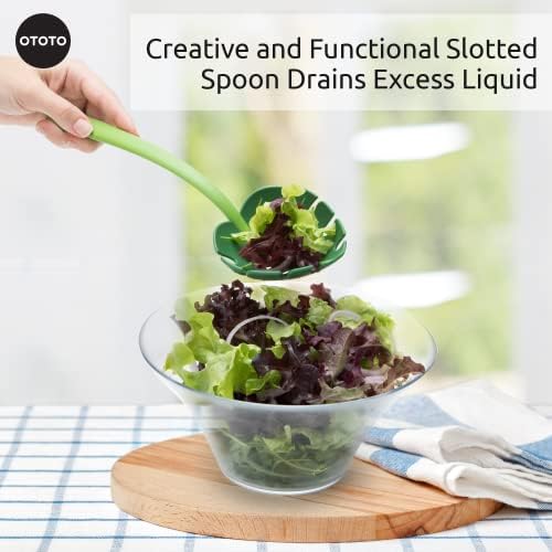 OTOTO Pasta Spoon - Spaghetti Spoon, Pasta Fork, Pasta Server, Monstera Ladle - Dishwasher Safe & Heat Resistant - Fun Kitchen Gadgets, Unique Gifts for Cooking (Jungle Spoon) - Image 4