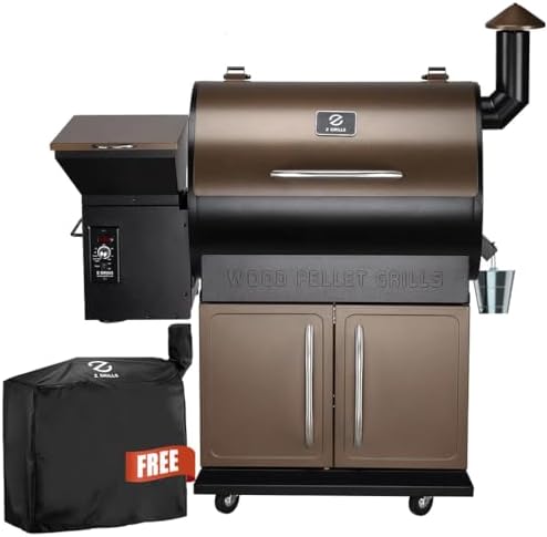 Z GRILLS 2026 Upgrade Wood Pellet Grill Smoker with PID Control, Built-in Storage Cabinet, Rain Cover, 700 sq. in Cooking Area for Outdoor BBQ, Smoke, Bake and Roast by ZGRILLS