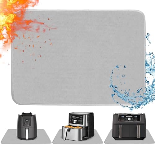 Heat Resistant Mats for Air Fryer on Countertop, 24 x 16in, Grey by Amerbro