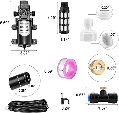Outdoor Misting Cooling System with Pump Kit, 49.2FT(15M) Misting Line - Image 7