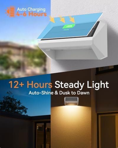 Solar Fence Lights Outdoor, 6 Pack Fence Lights Solar Powered RGB - Image 2