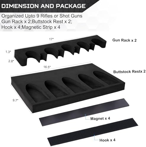OCQOTAT Gun Rack for Gun Storage, Gun Safe Accessory for Shotguns, Gun Holder in Gun Cabinet, Shotgun Rest, Foam Material with Magnetic Strip and Hook Strip, Gifts for Hunters - Image 2