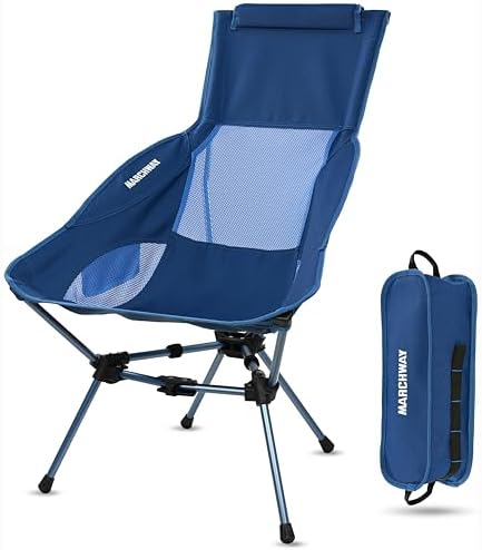 MARCHWAY Lightweight High Back Folding Camping Chair with Head Support by MARCHWAY
