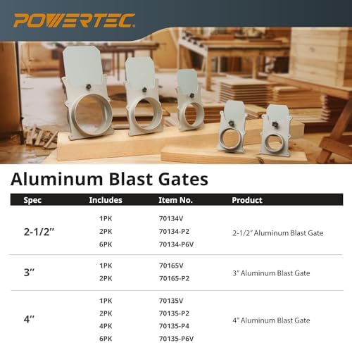 POWERTEC 70227V 6-Inch Blast Gate for Dust Collector, Dust Collection Fittings, 1 PK - Image 5