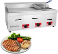 Commercial Stainless Steel Heavy Duty Outdoor Griddle,Countertop Flat Top Teppanyaki Fry Pan,with Adjustable Temperature, Lpg Gas Grill,for Medium to High Volumes,710 by Unknown