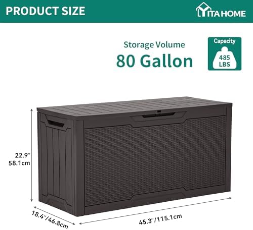 YITAHOME 80 Gallon Resin Deck Box - Image 6