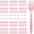 Pink Plastic Forks Heavy Duty, Disposable Party Supplies 104 PCS by FUEVING