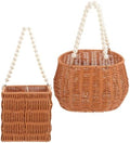 2 Pcs Oval Woven Rattan Storage Basket for Flowers by FRCOLOR