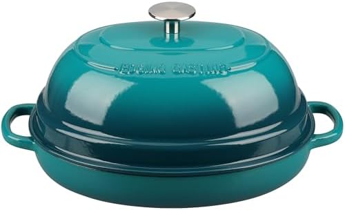 EDGING CASTING Enameled Oval Cast Iron Dutch Oven Pot with Lid, Bread Dutch Oven for Sourdough Bread Baking, Dutch Oven Bread, Bread Oven, 6QT, Darkcyan - Image 6