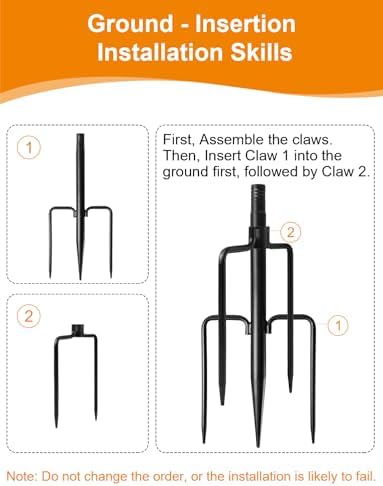 4 Pack String Light Poles for Outside, Adjustable Metal Patio Light Poles - Image 6
