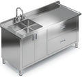 59" Stainless Steel Outdoor Kitchen Sink with Cabinet Fully Assembled by Unknown