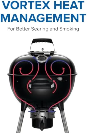 Napoleon NK18 Premium Charcoal Kettle Grill, Black, Porcelain-Enameled Lid and Bowl, Chrome-Plated Cooking Grid - Image 7