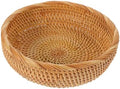 Vintage Rattan Woven Rattan Fruit Basket, round Snack Storage Organizer by GANAZONOEnjoyYourLife