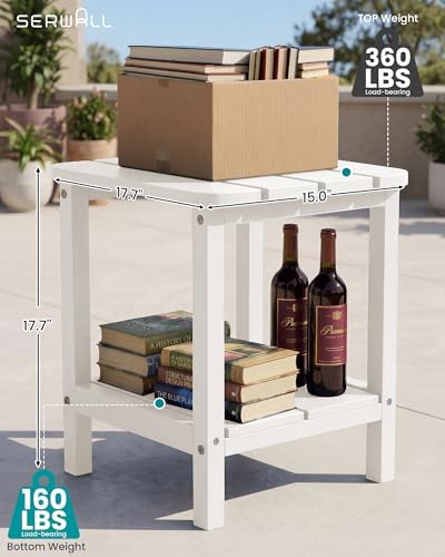 SERWALL HIPS Adirondack Side Set of 4, Table Rectangular End Table, White - Image 2