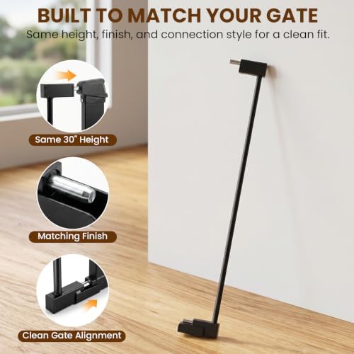 Mumeasy 2.75" Metal Baby Gate Extension, 30" Tall Dog Gate Extender - Image 6