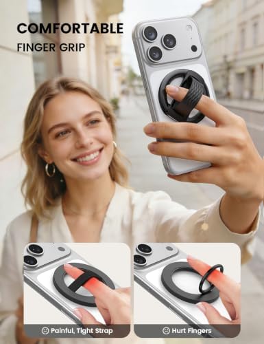 Lamicall Magnetic Phone Grip for MagSafe - Ultra Soft Finger Silicone Loop - Image 2