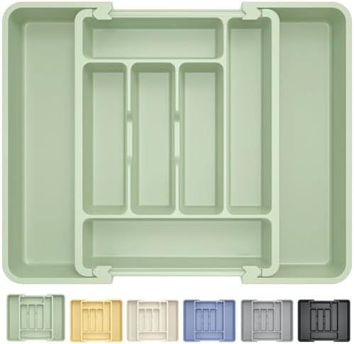 Caperci Large Silverware Organizer Tray for Kitchen Drawer Utensils Thicker - Image 7