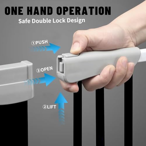 Rgqphantom 41" Tall Safety Pet Gate,Adjustable 29.92"-57.48" Wide(Black) - Image 5
