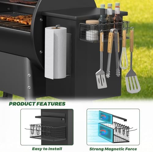 1 Pack Magnetic Storage Bin with Paper Towel Holder for Traeger - Image 4