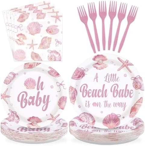 96Pcs Under The Sea Seashell Party Supplies Girls Kids Serves 24 by Greencian