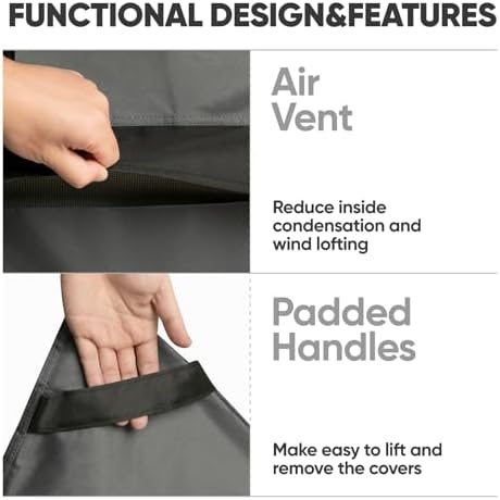 Loriano 2-Seater Patio Sofa Covers, 600D Oxford Fabric Heavy Duty, 100% Waterproof Outdoor Loveseat Lawn Patio Furniture Covers, Premium PVC Coating for Sun Fade Resistance 60"W x 40"D x 33"H - Image 5