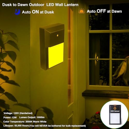 LIT-PaTH Outdoor Wall Light Fixture, Aluminum, LED 3000K, Black, 1 Pack - Image 5