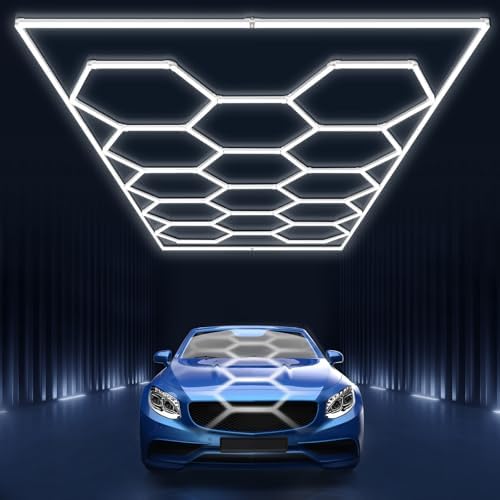Garage Lights Hexagon led Lights DIY Ceiling LED Shop Light 91630LM by BrightEnoughtoAttractCustomersAttention