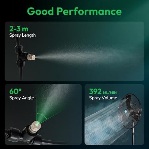 Tornado 20’’ Misting Kit for Cooling Outdoor, Portable Fan Misters for Outside Patio Fan, Water Mister system for Party/Porch/Garden, 19.6FT Misting Line, 8 Brass Mist Nozzles, Outdoor Fan’s Accessory - Image 5