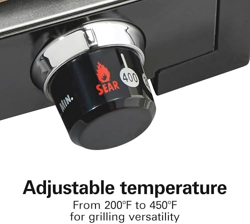 Hamilton Beach Electric Indoor Searing Grill with Adjustable Temperature Control to 450F, 118 sq. in. Surface Serves 6, PFAS-Free Removable Nonstick Grate, Stainless Steel (25360) - Image 5