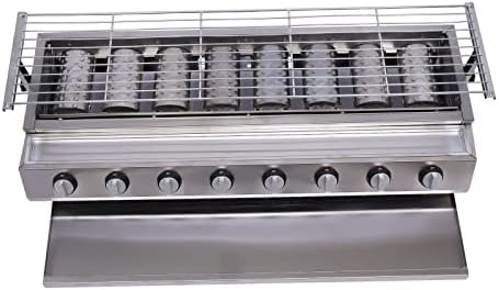 BBQ Gas Grill, Stainless Steel Tabletop 8 Burners Gas BBQ Grill Multi-function Outdoor Cooker for Outdoor Camping Picnic Restaurants, Barbecue stores by Unknown