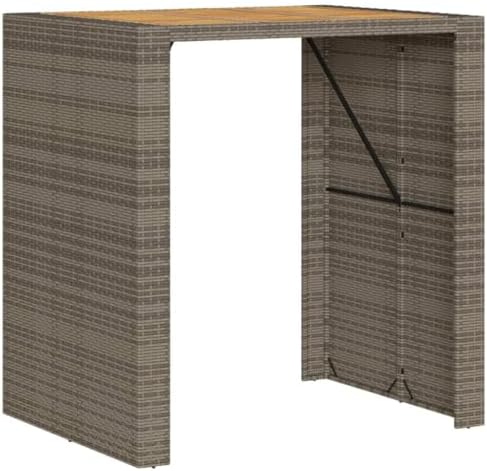 Garden Bar Table Grey, Dining Furniture, Outdoor Patio, Deck, Exterior Tables, Balcony, Outside Mesa - Image 2