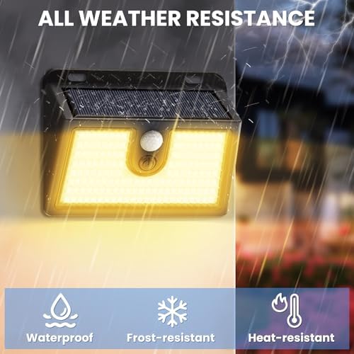 [2 Packs] Solar Motion Sensor Outdoor Lights, Super Bright Solar Lights Outdoor Waterproof, 3 Lighting Modes Security Wall Light for Outside Walking Dog Fence Backyard Deck Garden Door Step Garage - Image 6