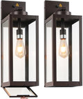 20" Oil Rubbed Bronze Dusk to Dawn Outdoor Wall Lights with Closed Bottom by Yolsunes