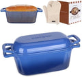 Enameled Dutch Oven for Sourdough Bread Baking, 3.6QT Oval Cast Iron Bread Pan with Lid by COWORM