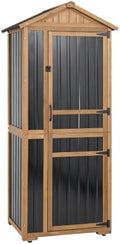 Gowoodhut Tall Outdoor Storage Cabinet with 4 Shelves, Garden Tool Shed by Gowoodhut