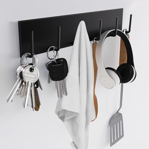 Magnetic Key Holder Wall Mount, Magnetic Key Rack Hanger With 6 Hooks For Metal Front Door, Magnetic Utensil Holder For Fridge, Strong Magnet Hanger Hook For Hanging Purse Kitchen Grill Tools Coat by Laowu