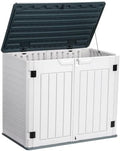 ZYJOYY 35 Cu Ft Horizontal Resin Storage Shed - Outdoor Storage Cabinet by ZYJOYY