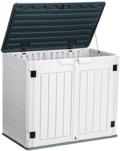 ZYJOYY 35 Cu Ft Horizontal Resin Storage Shed - Outdoor Storage Cabinet by ZYJOYY