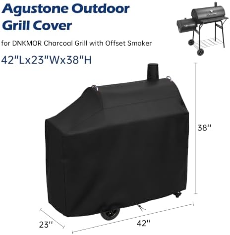 42 Inch Grill Cover for DNKMOR Charcoal Grill with Offset Smoker - Image 2