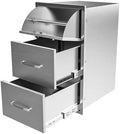 Outdoor Kitchen Drawers Stainless Steel, BBQ Drawer Inserts for Built-in Patio Grill Station, 17''W x 30''H x 21''D by MIGODA