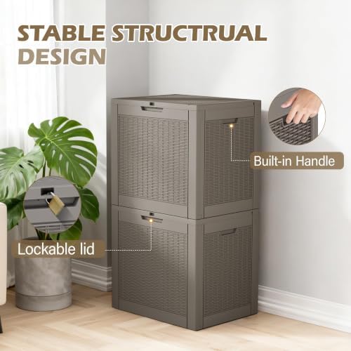 Outdoor Storage Waterproof Deck Box for Patio (36 Gallon, Grey) - Image 5