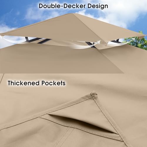 MASTERCANOPY Replacement Canopy top for Grill Gazebo L-GG001PST-F, Beige - Image 3