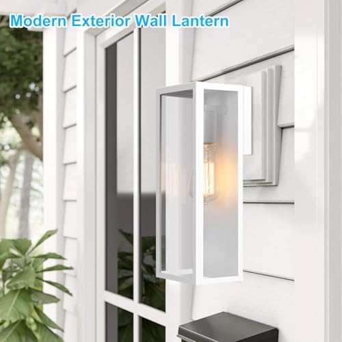 VerRon Outdoor White Wall Light Fixtures, Modern Exterior Wall Lanterns - Image 6