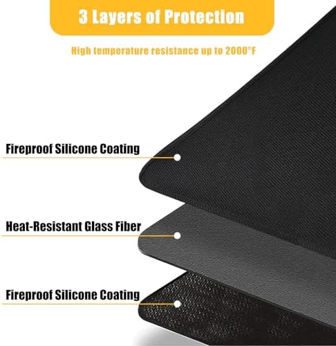 16" x 20" Rectangular Grill Mat, Fire Pit Mat Fireproof Under Grill Mat Oil-Proof Waterproof BBQ Pad for Outdoor Grill Accessories, Heat Resistant Protective Deck and Patio Mat Fire Resistant Pad - Image 3